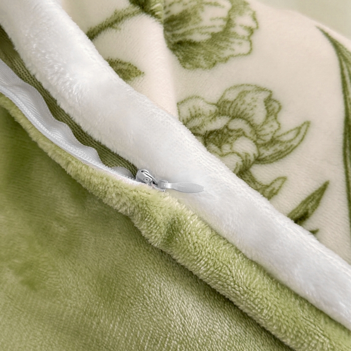 91家纺网 家纺一手货源 找家纺 诺梵2025新款牛8斤奶绒印花包边四件套铃兰花香-绿