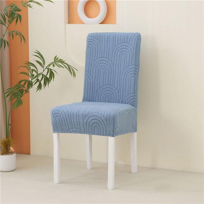 雅竹家纺 2025新款温婉提花常规款连体椅套 温婉-湖蓝