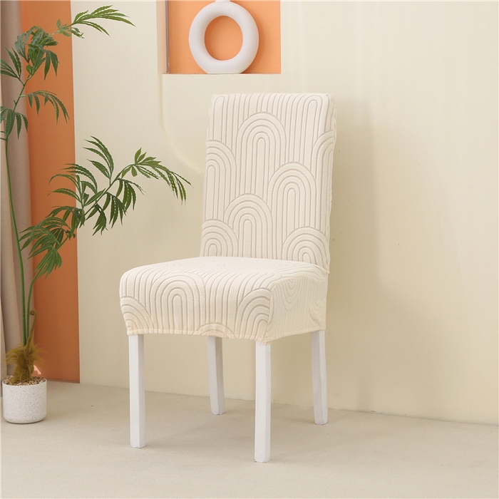 雅竹家纺 2025新款温婉提花常规款连体椅套 温婉-米色