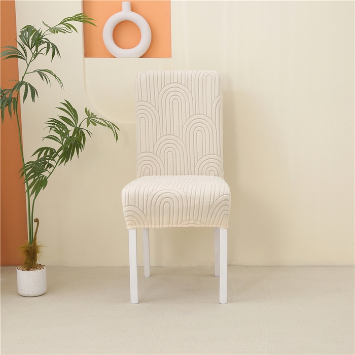 91家纺网 家纺一手货源 找家纺 雅竹家纺 2025新款温婉提花常规款连体椅套 温婉-米色