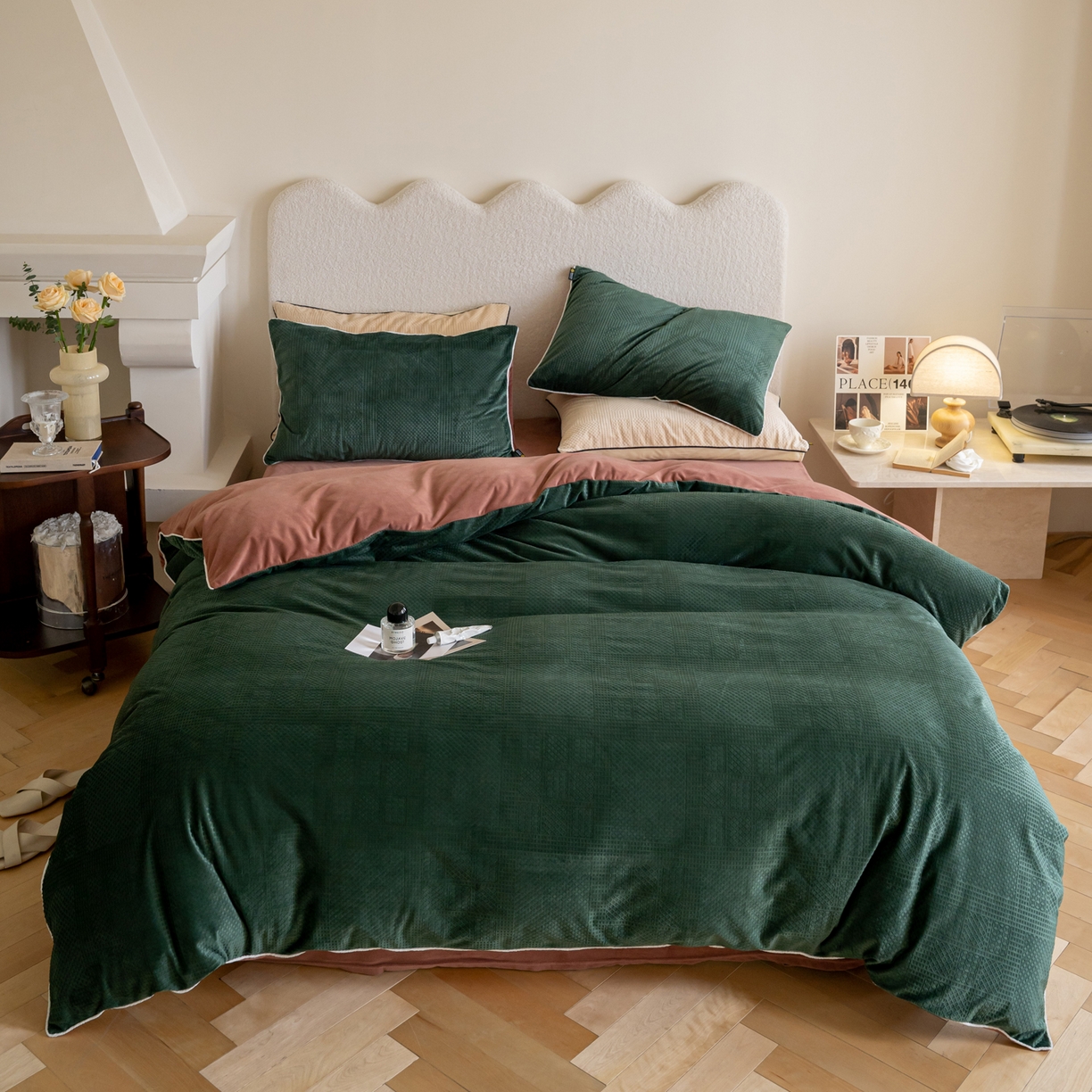 91家纺网 家纺一手货源 找家纺 （总）例外 2025新款A类色织亚麻提花水洗棉四件套-云端【 此款各平台严格控价；卷后 标准不得低于298 加大不得低于 315】 【套件 会员 -20 /套】