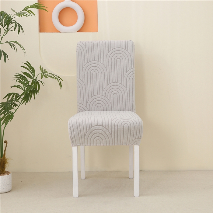 91家纺网 家纺一手货源 找家纺 雅竹家纺 2025新款温婉提花常规款连体椅套 温婉-浅灰