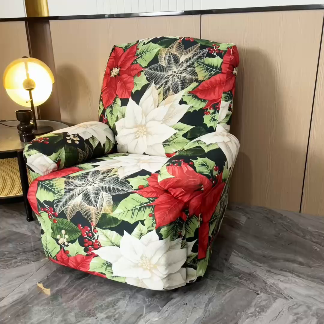 91家纺网 家纺一手货源 找家纺 雅竹家纺 2025新款牛奶丝印花沙发套系列 璎珞