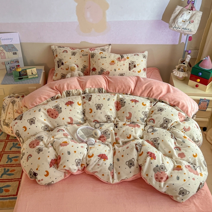 91家纺网 家纺一手货源 找家纺 （总）暖伊家居 2025牛奶绒小布袋四件套