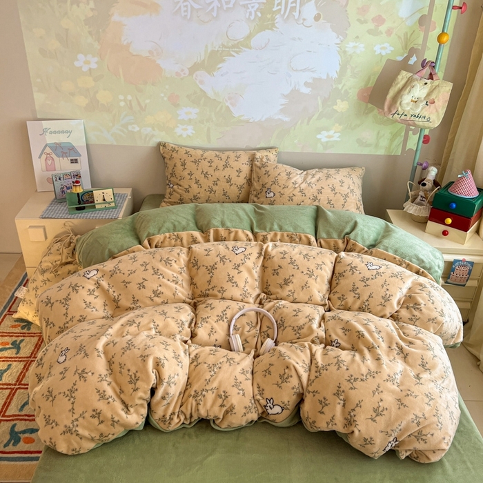 91家纺网 家纺一手货源 找家纺 （总）暖伊家居 2025牛奶绒小布袋四件套