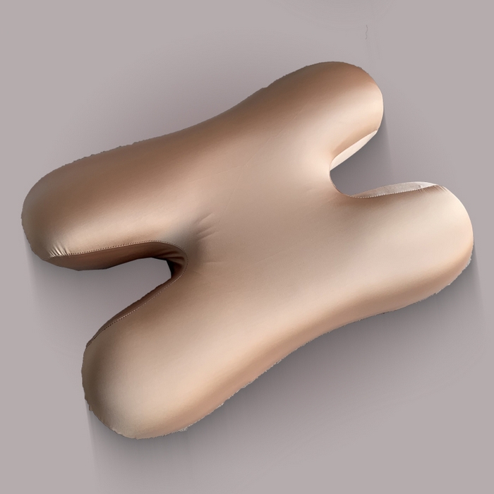 全美家居 2025新款防皱法令纹美 容枕胡劲椎零压力记忆枕侧睡不压脸枕芯 咖色