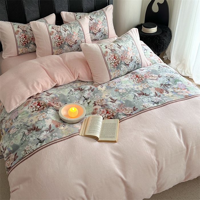 （总）Sweet dreams甜梦 2025新款全消光数码印花加厚复古碎花牛奶绒四件套-实拍图