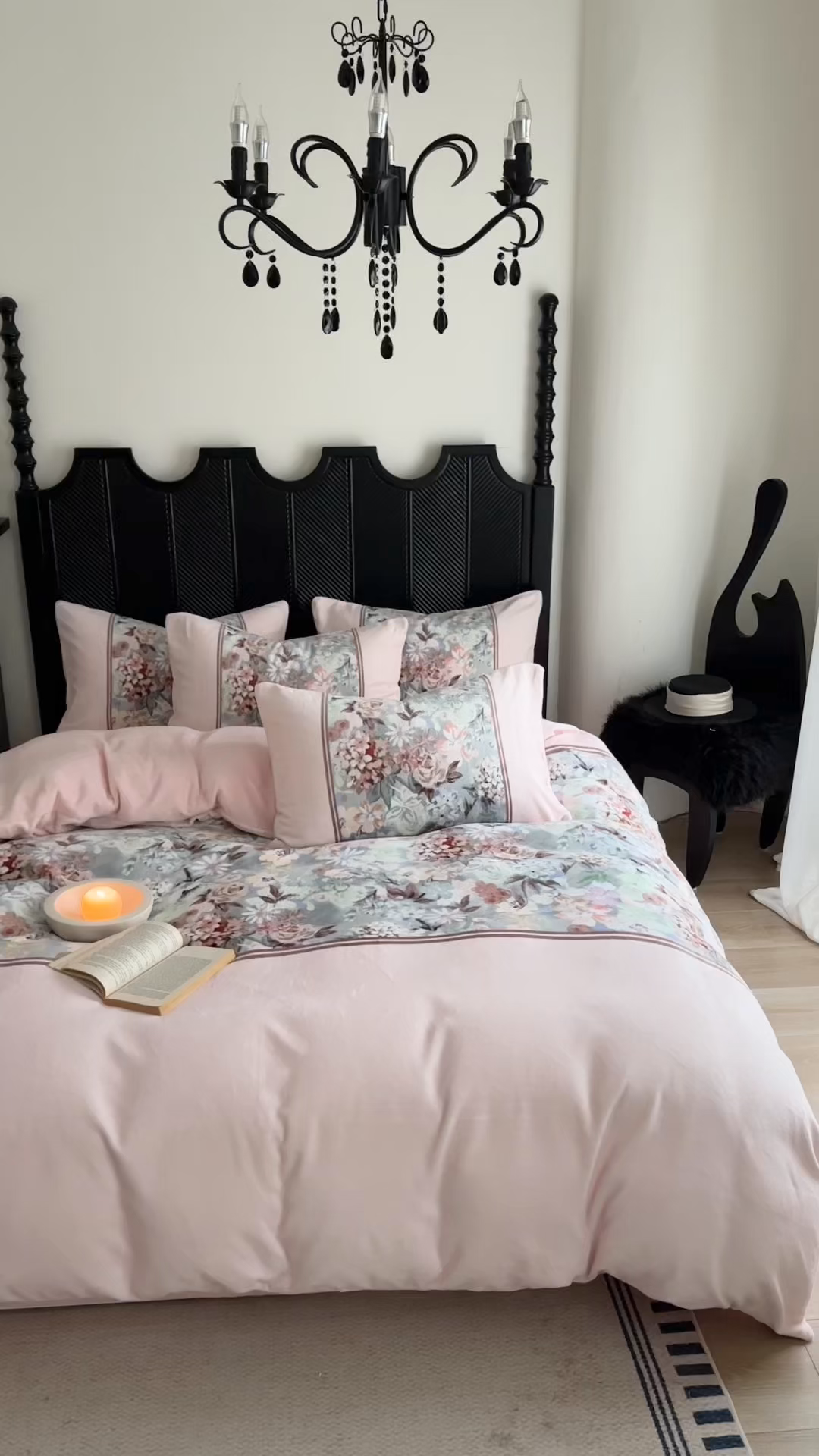 91家纺网 家纺一手货源 找家纺 （总）Sweet dreams甜梦 2025新款全消光数码印花加厚复古碎花牛奶绒四件套-实拍图