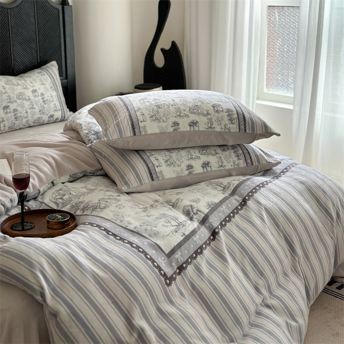 91家纺网 家纺一手货源 找家纺 Sweet dreams甜梦 2025新款全消光数码印花加厚复古碎花牛奶绒四件套-实拍图 莱茵