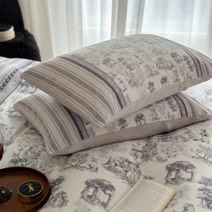 91家纺网 家纺一手货源 找家纺 Sweet dreams甜梦 2025新款全消光数码印花加厚复古碎花牛奶绒四件套-实拍图 莱茵