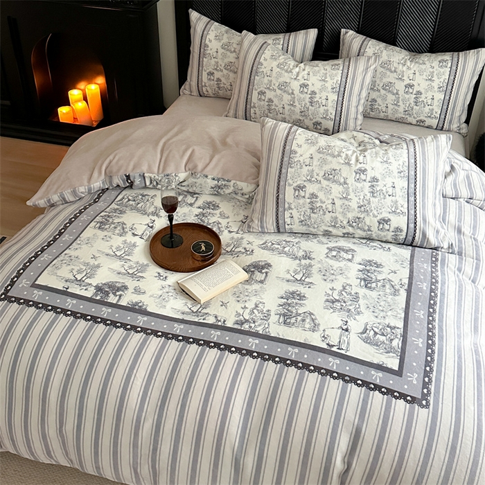 91家纺网 家纺一手货源 找家纺 Sweet dreams甜梦 2025新款全消光数码印花加厚复古碎花牛奶绒四件套-实拍图 莱茵