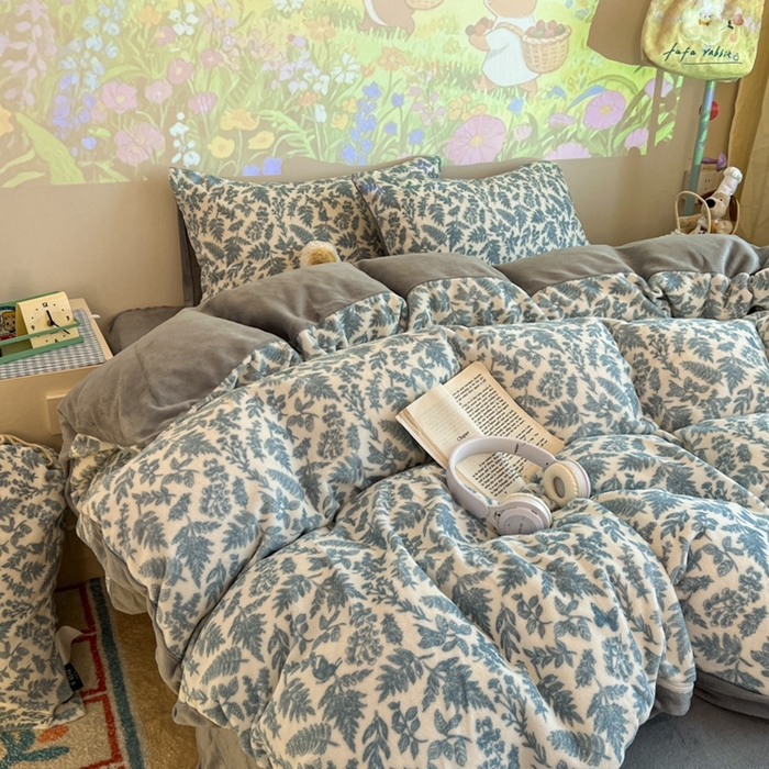 91家纺网 家纺一手货源 找家纺 暖伊家居 2025牛奶绒小布袋四件套 风沙沙