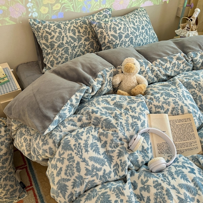 91家纺网 家纺一手货源 找家纺 暖伊家居 2025牛奶绒小布袋四件套 风沙沙