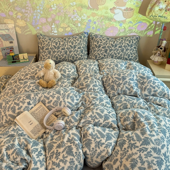 91家纺网 家纺一手货源 找家纺 暖伊家居 2025牛奶绒小布袋四件套 风沙沙