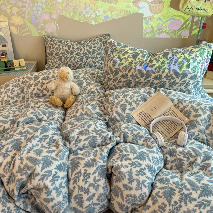 91家纺网 家纺一手货源 找家纺 暖伊家居 2025牛奶绒小布袋四件套 风沙沙