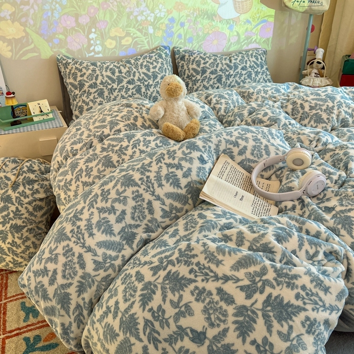 91家纺网 家纺一手货源 找家纺 暖伊家居 2025牛奶绒小布袋四件套 风沙沙