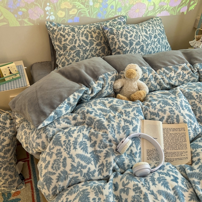 91家纺网 家纺一手货源 找家纺 暖伊家居 2025牛奶绒小布袋四件套 风沙沙