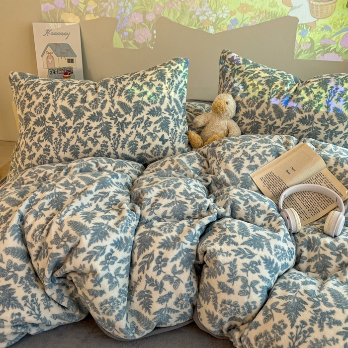 91家纺网 家纺一手货源 找家纺 暖伊家居 2025牛奶绒小布袋四件套 风沙沙