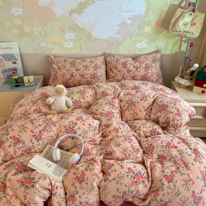 91家纺网 家纺一手货源 找家纺 暖伊家居 2025牛奶绒小布袋四件套 星辰闪烁