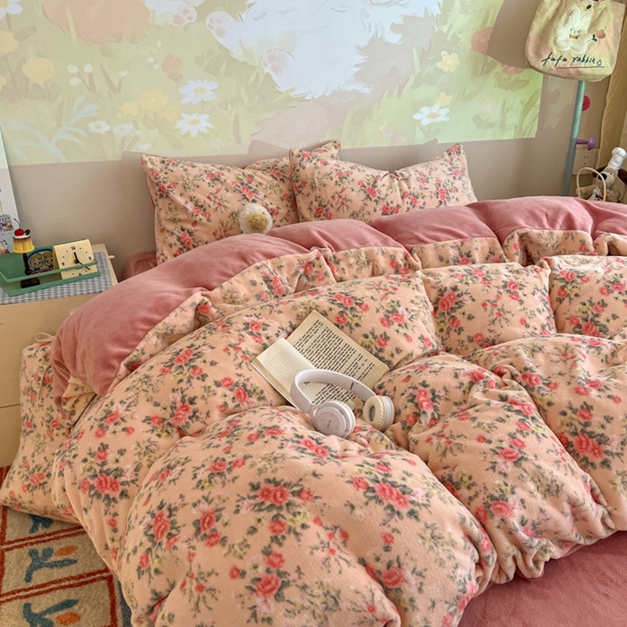 91家纺网 家纺一手货源 找家纺 暖伊家居 2025牛奶绒小布袋四件套 星辰闪烁