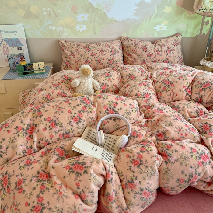 91家纺网 家纺一手货源 找家纺 暖伊家居 2025牛奶绒小布袋四件套 星辰闪烁