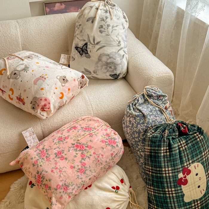 91家纺网 家纺一手货源 找家纺 暖伊家居 2025牛奶绒小布袋四件套 小布袋组合图