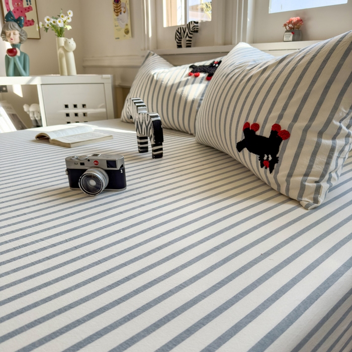 91家纺网 家纺一手货源 找家纺 席世家 2025新款全棉纯棉水洗棉床笠单床笠 水洗棉-小黑猫