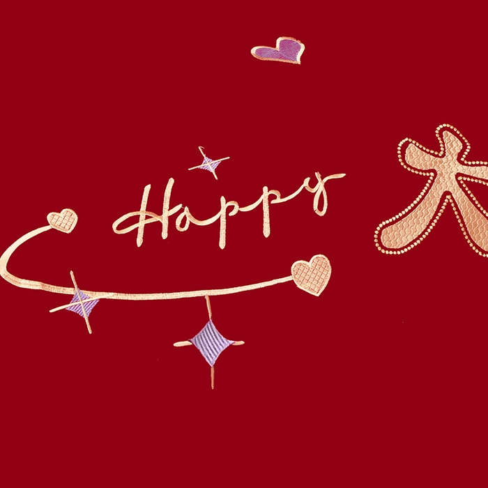 91家纺网 家纺一手货源 找家纺 梵克保罗 2025秋冬新款全棉绣花婚庆四件套六件套靠垫 棉角花百年好合