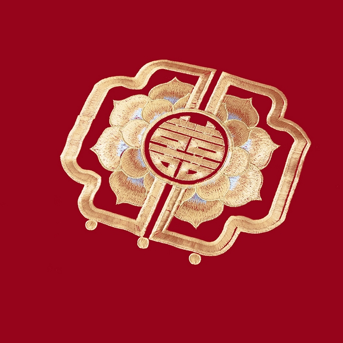 91家纺网 家纺一手货源 找家纺 梵克保罗 2025秋冬新款全棉绣花婚庆四件套六件套靠垫 棉比翼双飞