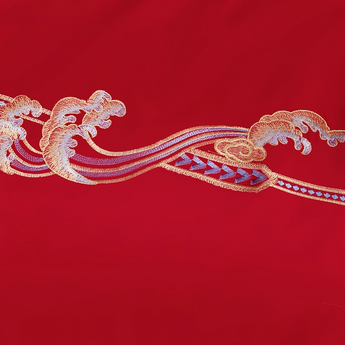 91家纺网 家纺一手货源 找家纺 梵克保罗 2025秋冬新款全棉绣花婚庆四件套六件套靠垫 棉龙凤千禧