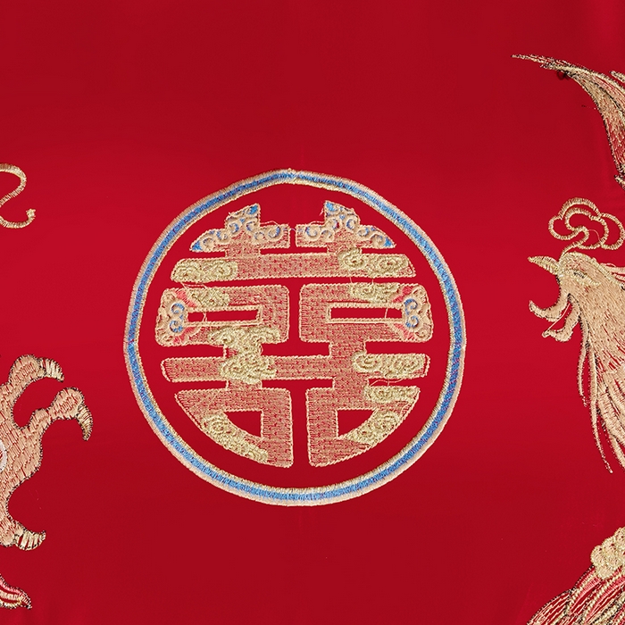 91家纺网 家纺一手货源 找家纺 梵克保罗 2025秋冬新款全棉绣花婚庆四件套六件套靠垫 棉大龙凤