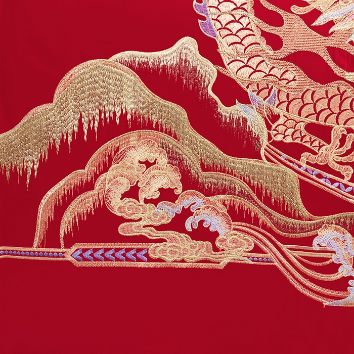 91家纺网 家纺一手货源 找家纺 梵克保罗 2025秋冬新款全棉绣花婚庆四件套六件套靠垫 棉龙凤千禧