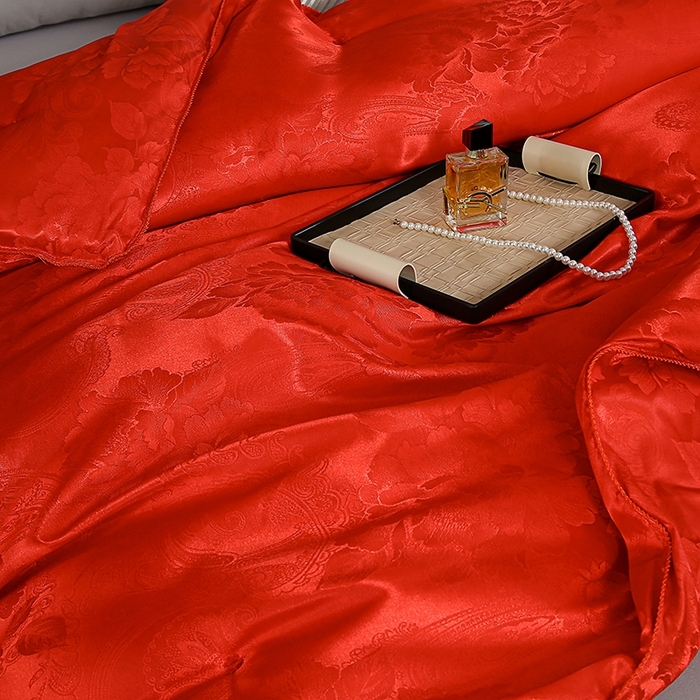 91家纺网 家纺一手货源 找家纺 （总）畅畅家纺 2025新款贡缎提花牡丹花封口羽丝棉被手工订花冬被夏被春秋被芯