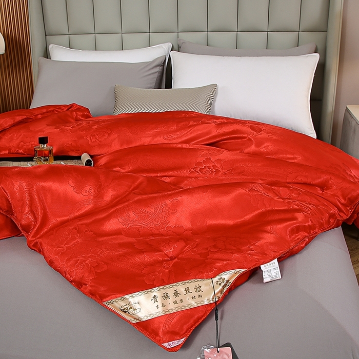 91家纺网 家纺一手货源 找家纺 （总）畅畅家纺 2025新款贡缎提花牡丹花封口羽丝棉被手工订花冬被夏被春秋被芯