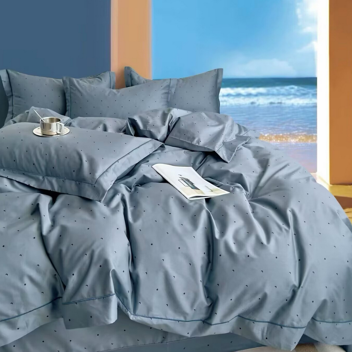 91家纺网 家纺一手货源 找家纺 （总2）未来家居 JAMES KELLY （铂金凯丽）2025新款40支13376全棉印染铂金长绒棉四件套-系列5