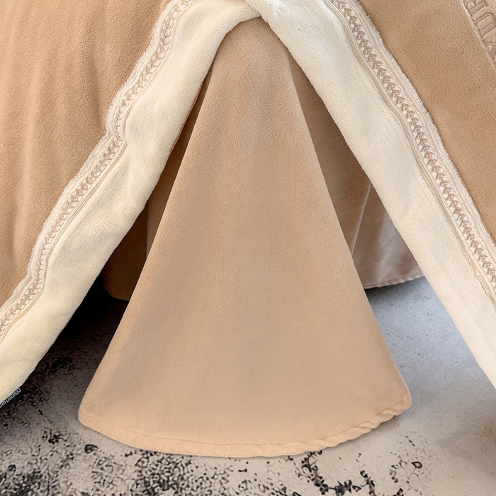 91家纺网 家纺一手货源 找家纺 家居1号家纺 2025新款全消光牛奶绒刺绣圣玛丽四件套 圣玛丽-香槟金