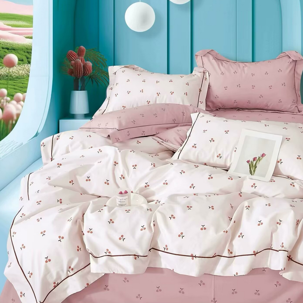 91家纺网 家纺一手货源 找家纺 （总2）未来家居 JAMES KELLY （铂金凯丽）2025新款40支13376全棉印染铂金长绒棉四件套-系列5