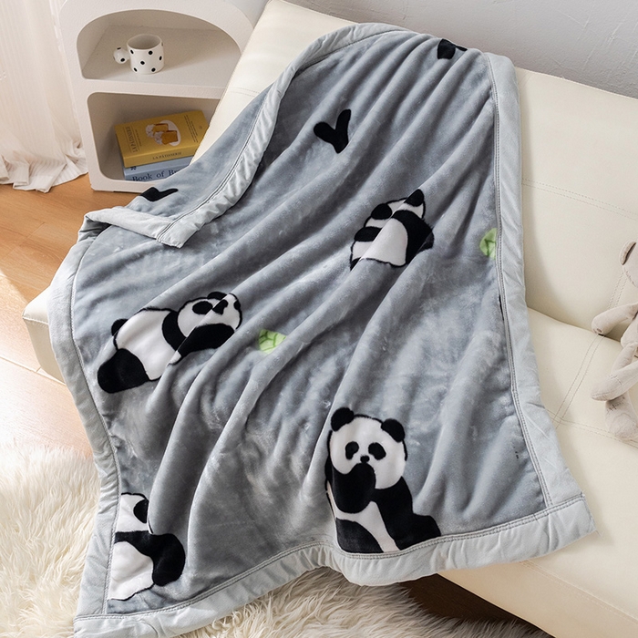 91家纺网 家纺一手货源 找家纺 单人学生云毯水貂绒毛毯羊羔绒珊瑚绒毯法莱绒毯拉舍尔毯云貂绒毯大兔毛盖毯 小熊猫