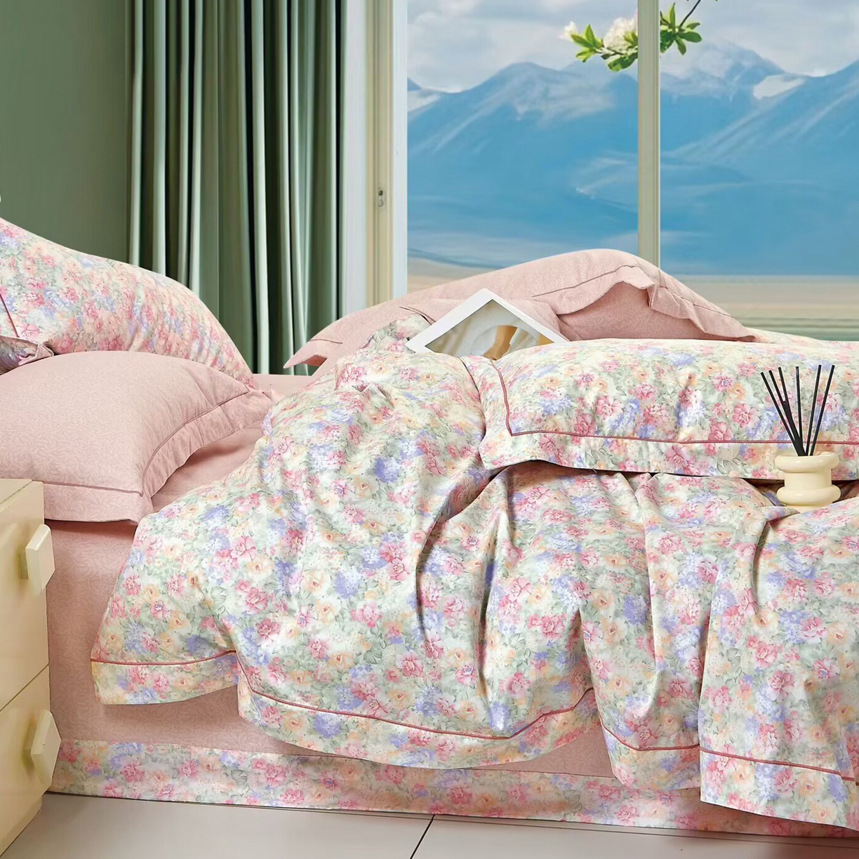 91家纺网 家纺一手货源 找家纺 （总2）未来家居 JAMES KELLY （铂金凯丽）2025新款40支13376全棉印染铂金长绒棉四件套-系列5