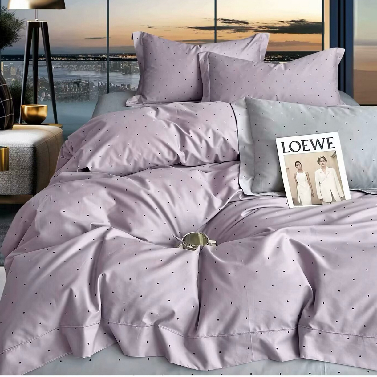 91家纺网 家纺一手货源 找家纺 （总2）未来家居 JAMES KELLY （铂金凯丽）2025新款40支13376全棉印染铂金长绒棉四件套-系列5