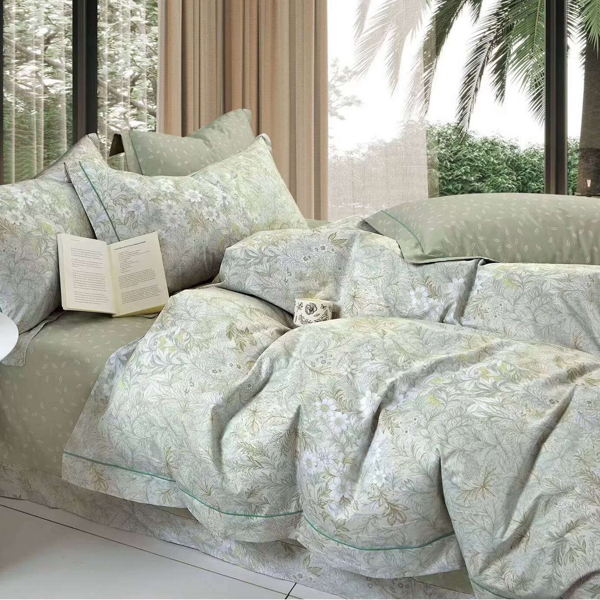 91家纺网 家纺一手货源 找家纺 （总2）未来家居 JAMES KELLY （铂金凯丽）2025新款40支13376全棉印染铂金长绒棉四件套-系列5