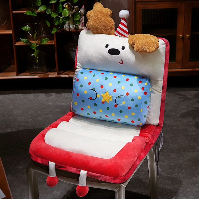 91家纺网 家纺一手货源 找家纺 （总）仟亿莱 2025新款翘耳小狗护腰横条连体坐垫