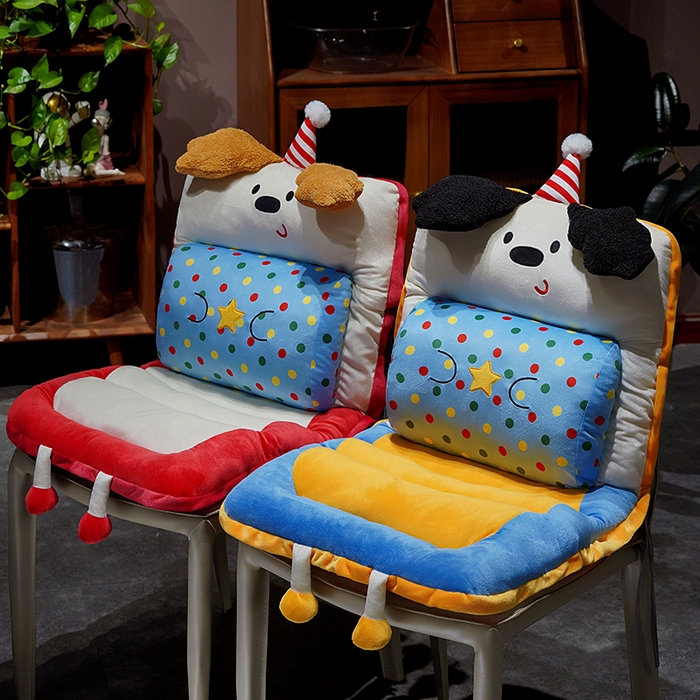 91家纺网 家纺一手货源 找家纺 （总）仟亿莱 2025新款翘耳小狗护腰横条连体坐垫