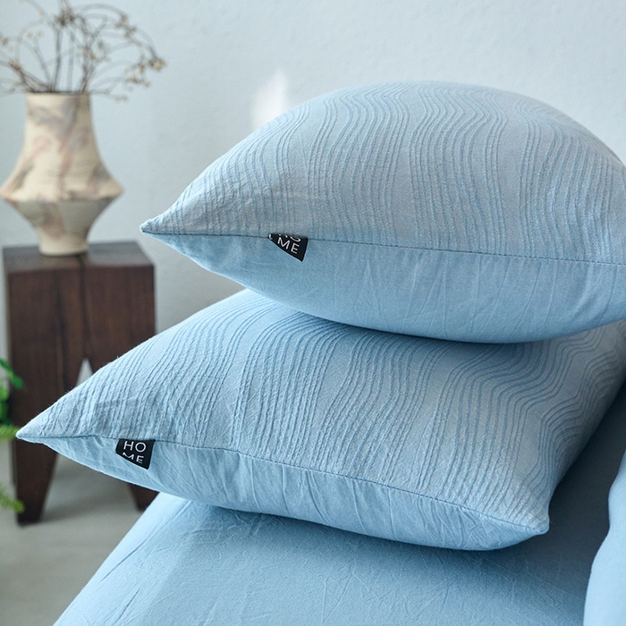 91家纺网 家纺一手货源 找家纺 恋人优选 2025新款全棉纯棉色织提花枕套 大波浪兰