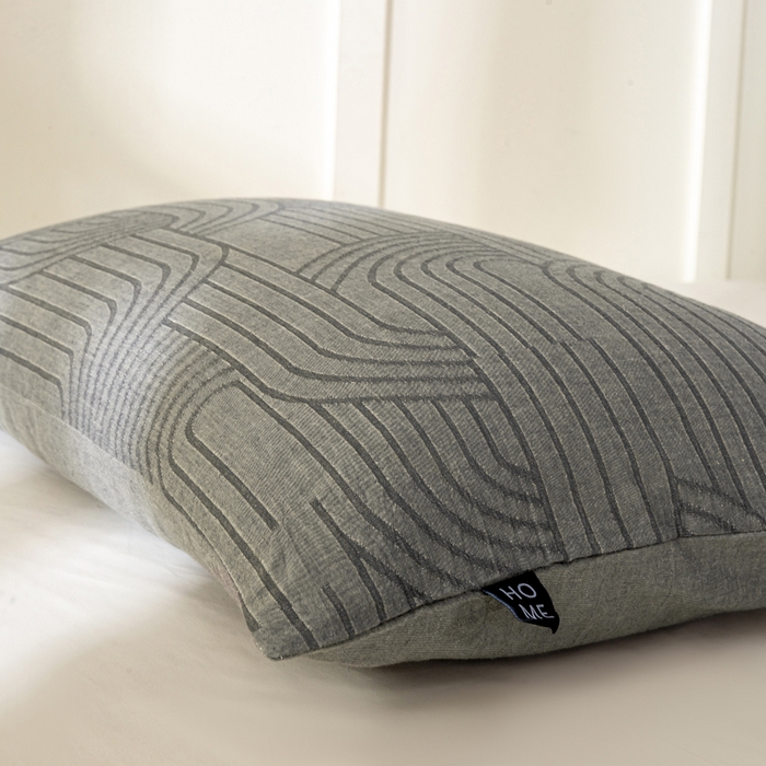 91家纺网 家纺一手货源 找家纺 恋人优选 2025新款全棉纯棉色织提花枕套 浮光灰