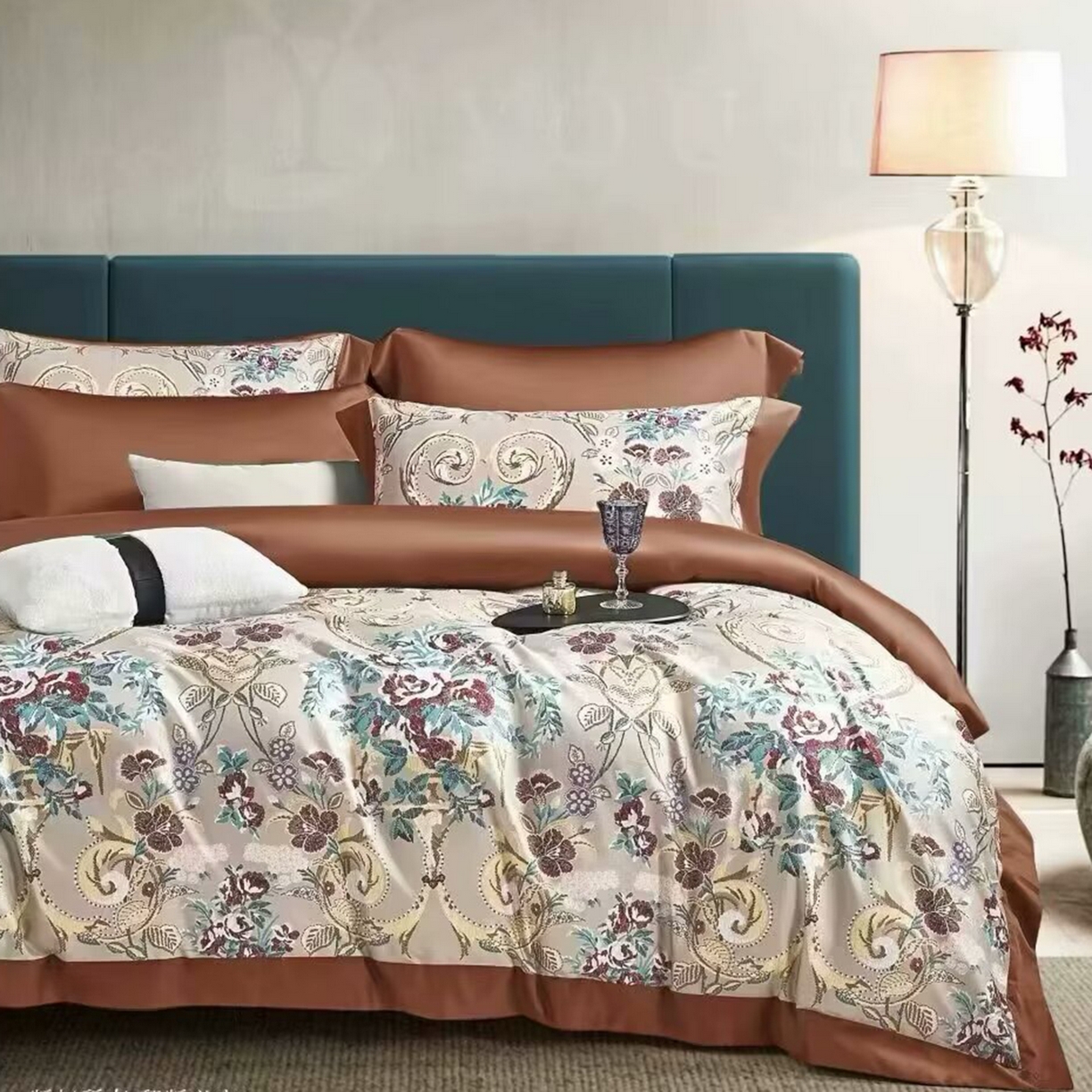 91家纺网 家纺一手货源 找家纺 （总）未来家居 2025新款优帝100支贡缎长绒棉四件套-1