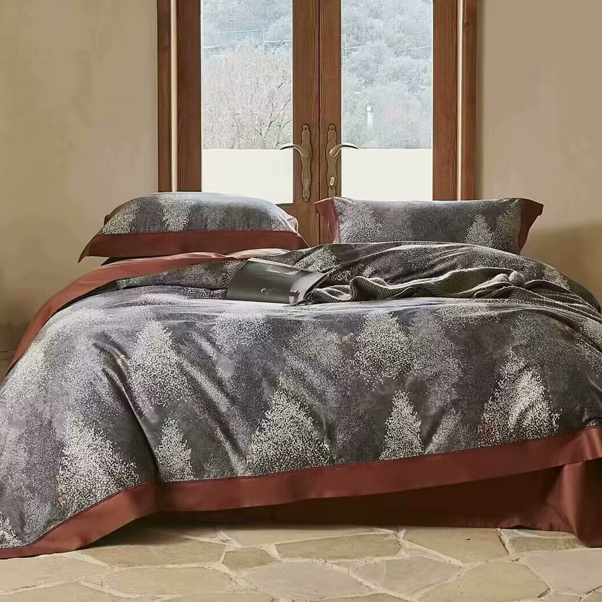 91家纺网 家纺一手货源 找家纺 （总）未来家居 2025新款优帝100支贡缎长绒棉四件套-1