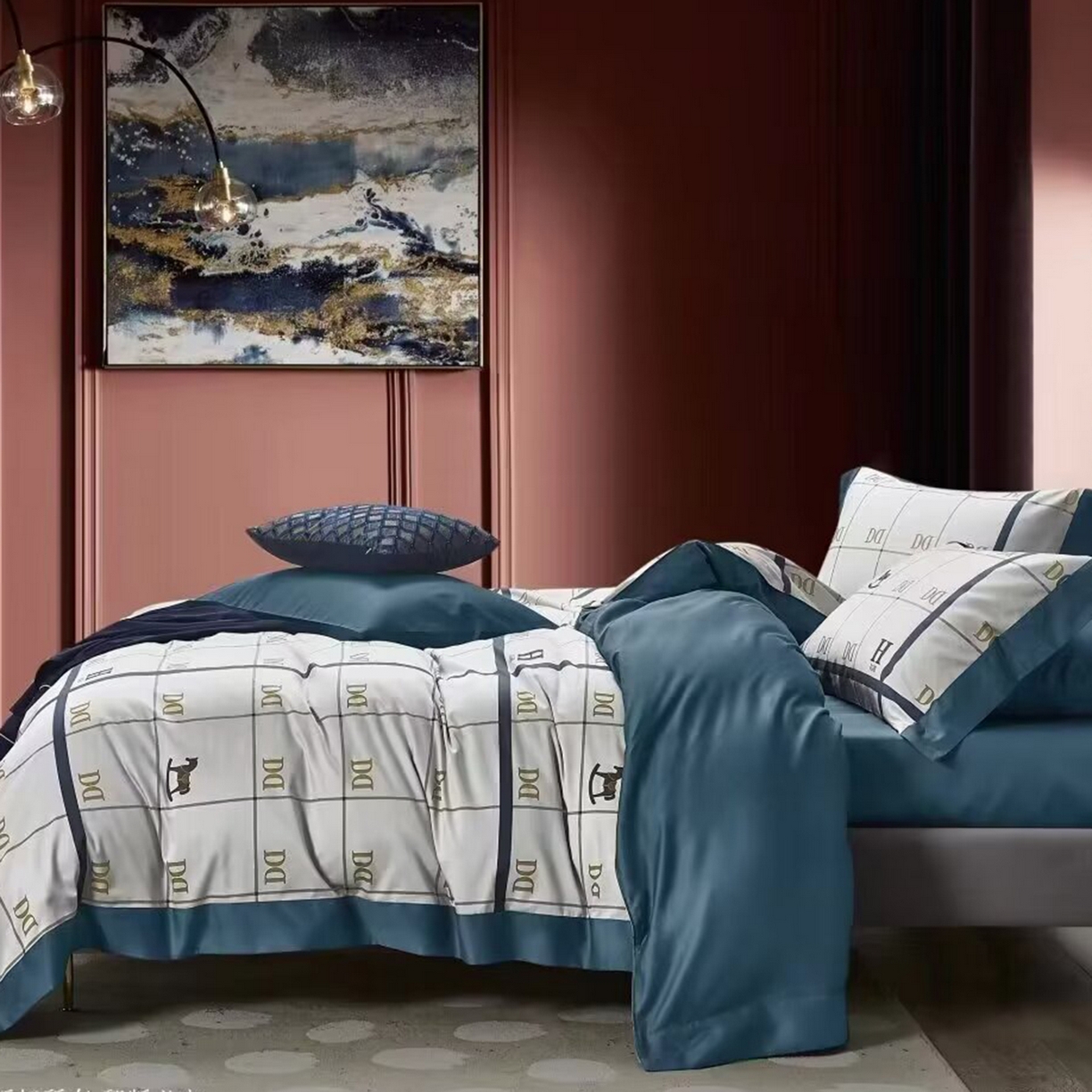 91家纺网 家纺一手货源 找家纺 （总）未来家居 2025新款优帝100支贡缎长绒棉四件套-1