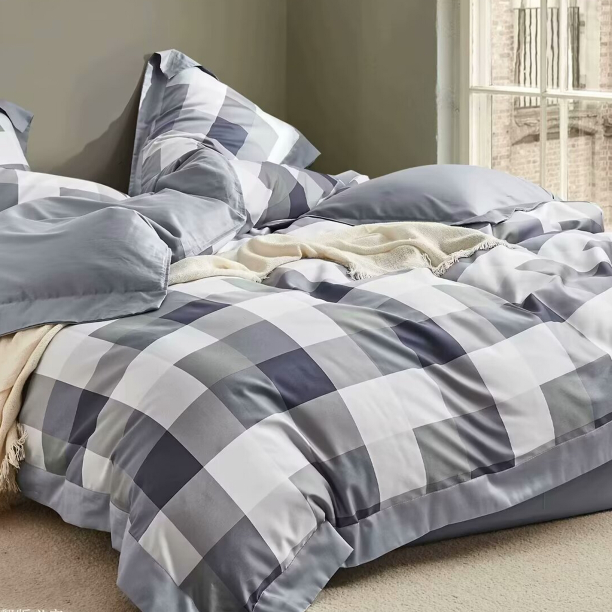 91家纺网 家纺一手货源 找家纺 （总）未来家居 2025新款优帝100支贡缎长绒棉四件套-1