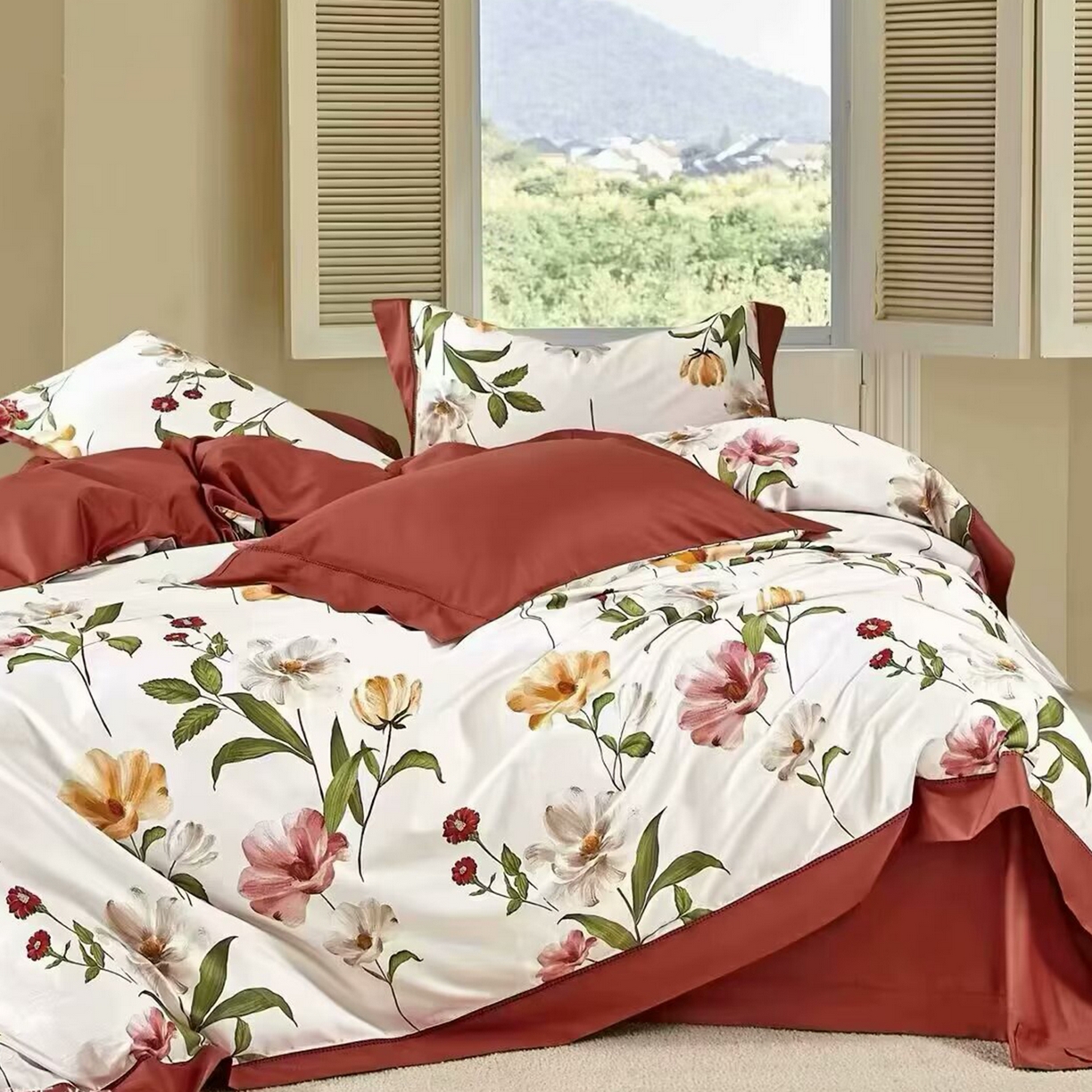 91家纺网 家纺一手货源 找家纺 （总）未来家居 2025新款优帝100支贡缎长绒棉四件套-1